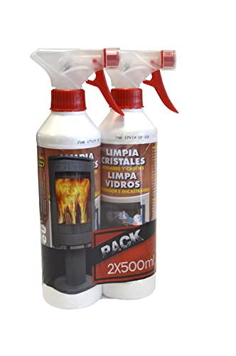 PYRO FEU 24512-12 Limpiacristales para Chimenea Antihollin Pack de 2 x 500 ml