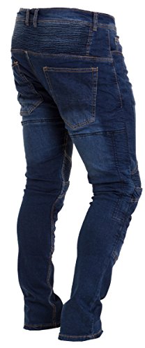 Qaswa Jeans Moto Hombre Motocicleta con Protección Reforzado de Aramida Moto Hombre Pantalones Panel elástico