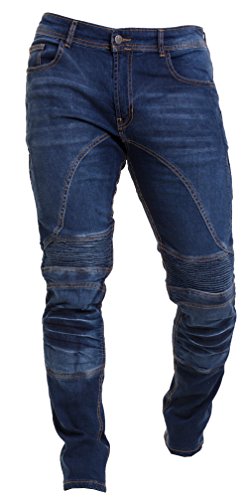 Qaswa Jeans Moto Hombre Motocicleta con Protección Reforzado de Aramida Moto Hombre Pantalones Panel elástico