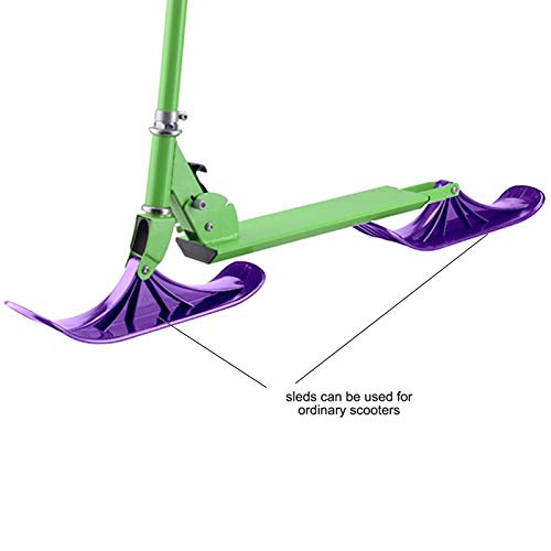 QFWN Monopatín trineo de esquí para niños, scooters de snowboard, scooters de nieve, scooters de invierno, piezas de repuesto universales (color: morado)