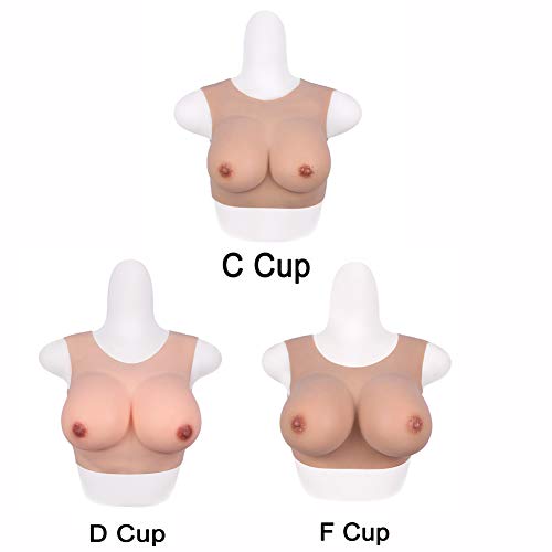 QHYAH Pechos de Silicona para Verano de Travestis Crossdresser Transvestiten Mastectomía Prótesis Transgender Cosplay Breast Forms 1 G,Ivory White,C Cup