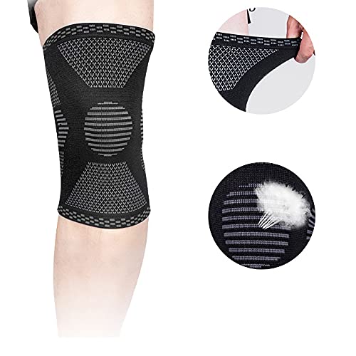 QiZheng Rodilleras Menisco y Ligamento, Piezas Transpirable y Antideslizante Vendaje de Rodilla Hombre y Mujer Rodilleras Deportiva Compresion para Voleibol, Correr, Crossfit, Bicicleta