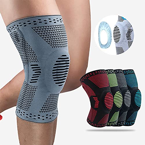 QiZheng Rodilleras Menisco y Ligamento, Piezas Transpirable y Antideslizante Vendaje de Rodilla Hombre y Mujer Rodilleras Deportiva Compresion para Voleibol, Correr, Crossfit, Bicicleta