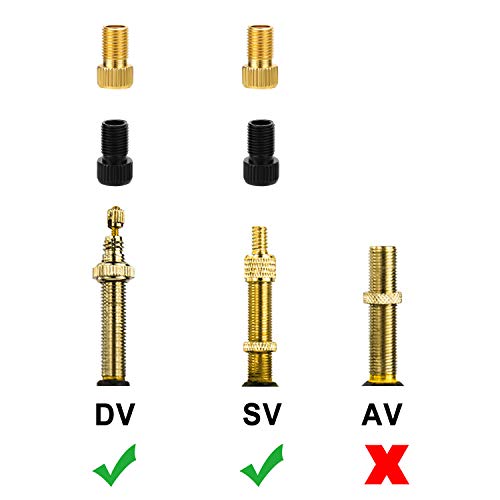 QKURT 4pcs Presta a Schrader Adaptador de válvula de Bicicleta, aleación de Aluminio Adaptador convertidor de válvula de Bicicleta