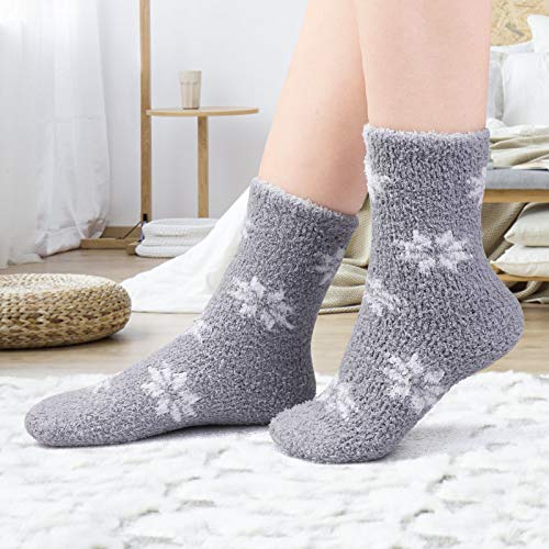 QKURT 6 pares Calcetines de Piso Calcetines de Invierno Calientes para Mujer Calcetines Termicos Calcetines Suaves y Esponjosos para Damas