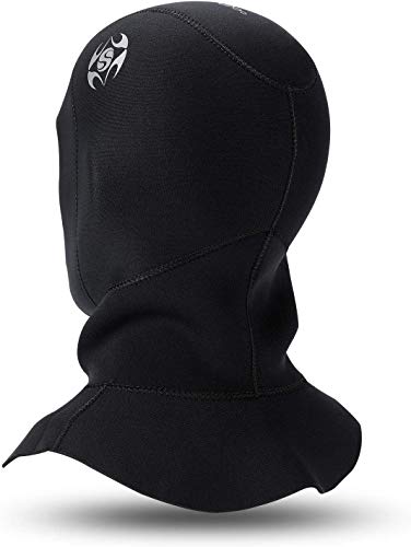 QKURT Snorkel Hat - Capucha de Buceo de Neopreno de 3 mm, con ventilación de Flujo para Eliminar el Aire Atrapado, Gorra de Surf Unisex Surf Trajes de Neopreno para Snorkel y Otros Deportes acuáticos