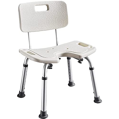 QLIGHA Silla de Ducha con Respaldo y asa incorporada, Asiento de baño Tipo U Asiento de Ducha Recortado para discapacitados, discapacitados, Personas Mayores