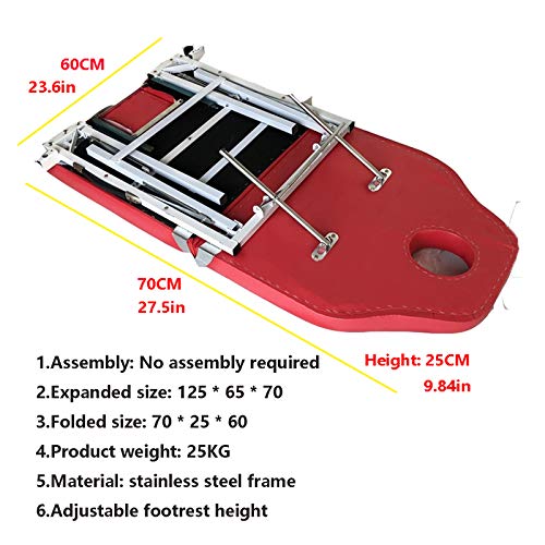 QMMD Mesa de exploración ginecológica Cama quirúrgica Plegable portátil para ginecología, Silla de enfermería Parto cirugía para Pacientes ambulatorios17KG,70 * 25 * 60