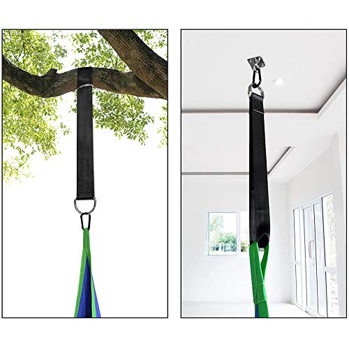 Queta Silla de Hamaca para niños Silla Pod Swing para Interiores y exteriors Columpio para niños Silla Colgante para niños en 100% algodón con Sistema de suspensión e inflado (Verde)