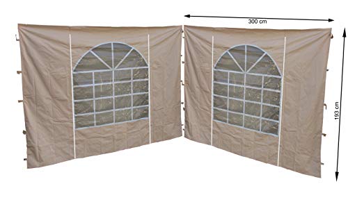 Quick-Star 2 Laterales con Ventana de PVC 300 x 195 cm Carpa para Sahara de 3 x 3 m página Pared Arena