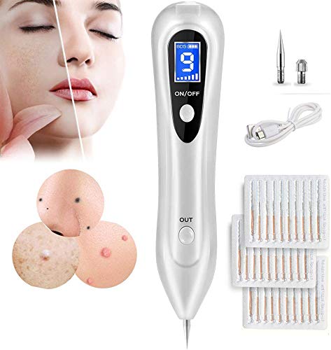 Quitar Verrugas Plasma Pen, Mole Removedor Quité Verrugas con Intensidad de 9 Niveles Pantalla LCD Manchas Cara Eliminación Manchita la Edad, Esputo, Pecas, Tatuajes