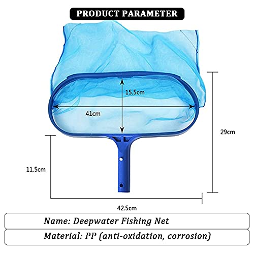 QUUPY 1 red de malla fina para alberca de agua profunda, herramienta de limpieza de skimmer resistente, para limpiar piscinas y estanques, etc., 29 x 42,5 cm