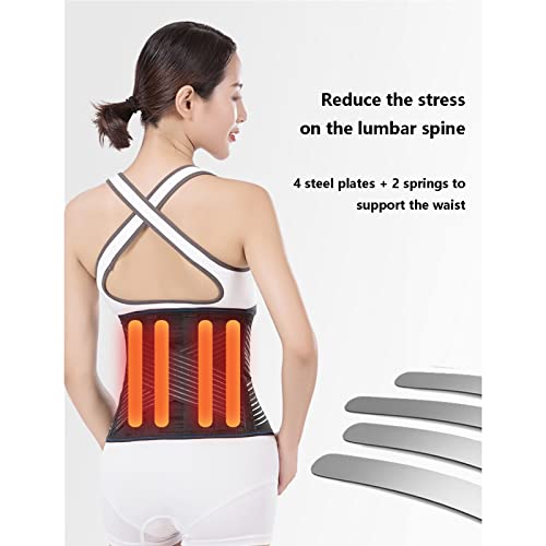 QWERTYUKJ Soporte de espalda para mujeres y hombres, cinturón lumbar para aliviar el dolor de espalda baja, doble compresión, deportivo, gimnasio, ejercicio, espalda (tamaño: XXL)