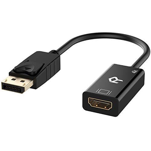 Rankie Adaptador DisplayPort a HDMI, Resolución 4K HDTV Convertidor, Negro