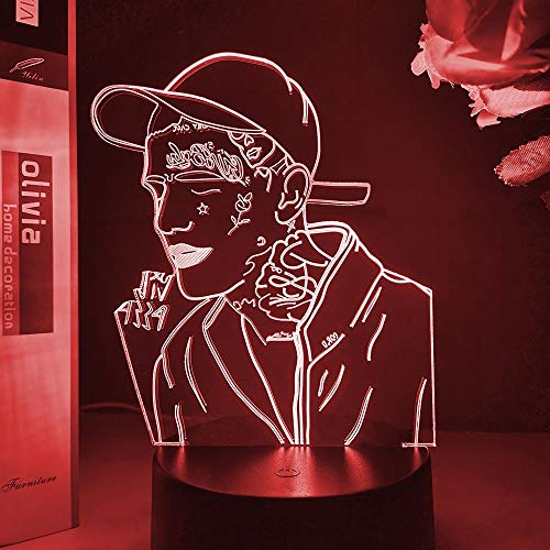 Rapero famoso cantante de rap lámpara de mesa pequeña acrílico decoración creativa lámpara de mesa pequeña luz LED multicolor luz visual 3D luz nocturna multicolor