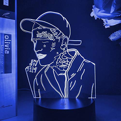 Rapero famoso cantante de rap lámpara de mesa pequeña acrílico decoración creativa lámpara de mesa pequeña luz LED multicolor luz visual 3D luz nocturna multicolor