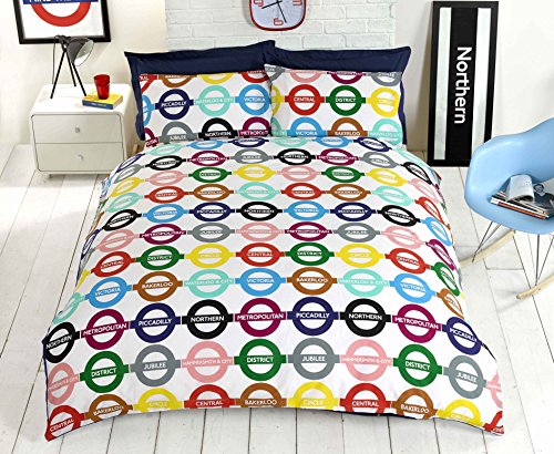 Rapport Homespace Direct - Juego de Funda de edredón y Almohada para Cama Individual, diseño de Londres