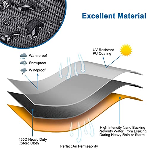 RATEL Protectora para Muebles de jardín, Funda para Muebles de Jardín Impermeable a Prueba de Viento Paño Oxford 420D Cubierta de Mesa de jardín Grandes(242x162x100cm)
