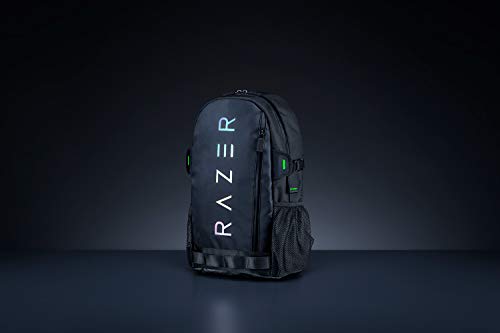 Razer Rogue V3 15.6 Chromatic Edition Mochila de Viaje Compacta, Compartimento para Portátiles de hasta 15 Pulgadas, Resistente a la Abrasión, Carcasa Exterior de Poliéster, Color Negro