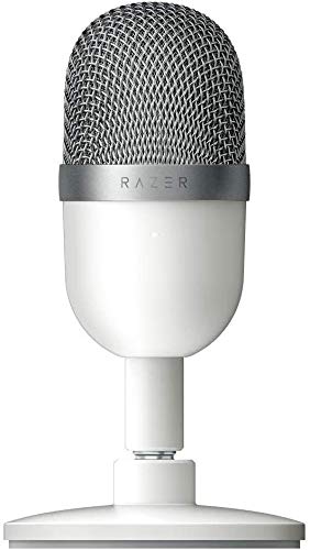 Razer RZ19-03450300-R3M1 - Seiren Mini Micrófono compacto para USB para streaming, compacto con patrón polar supercardioide, soporte inclinable, amortiguador integrado, Mercury / Blanco