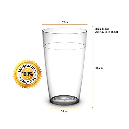 RB Vasos ECO Plástico Premium Irrompible Reutilizable 30cl, Set de 12