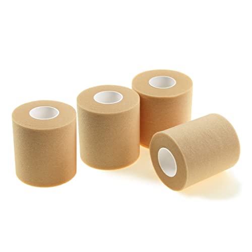 RCPRO - Venda pre tape - 4 rollos 7cm x 27m - de espuma no adhesiva para protección de la piel y vello en vendajes funcionales