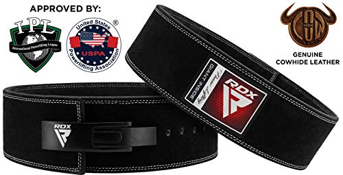 RDX 4” Gimnasio Cinturón Musculación Levantamiento de Pesas Powerlifting, Aprobado por IPL y USPA, Palanca Hebilla Soporte Lumbar Acolchado, Entrenamiento Peso Belt, Fitness Gym Ejercicio