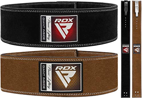 RDX 4” Gimnasio Cinturón Musculación Levantamiento de Pesas Powerlifting, Aprobado por IPL y USPA, Palanca Hebilla Soporte Lumbar Acolchado, Entrenamiento Peso Belt, Fitness Gym Ejercicio