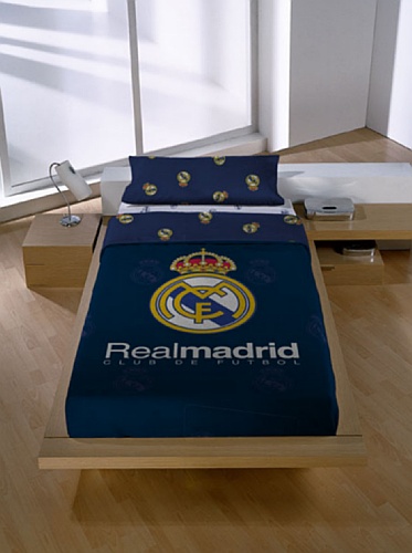 Real Madrid CF Juego de Funda Nórdica Escudo Azul Cama 90