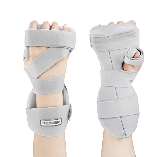 REAQER Férula Muñeca Órtesis Muñequeras con Tablilla Extraíble para Muñeca y Pulgar Estabilizador Ideal para dolor de síndrome de túnel carpiano, fracturas, esguinces y distensiones (Correcto)