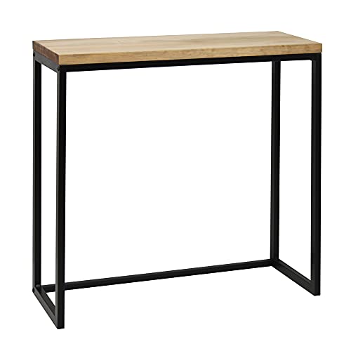 Recibidor iCub Industrial Big Wood 80x30x80cm Negro en Madera Maciza de Pino con 3cm de Grosor Acabado Vintage Estilo Industrial Box Furniture