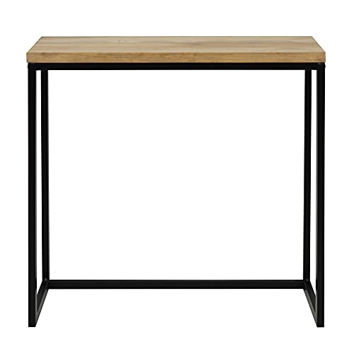 Recibidor iCub Industrial Big Wood 80x30x80cm Negro en Madera Maciza de Pino con 3cm de Grosor Acabado Vintage Estilo Industrial Box Furniture