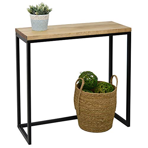 Recibidor iCub Industrial Big Wood 80x30x80cm Negro en Madera Maciza de Pino con 3cm de Grosor Acabado Vintage Estilo Industrial Box Furniture