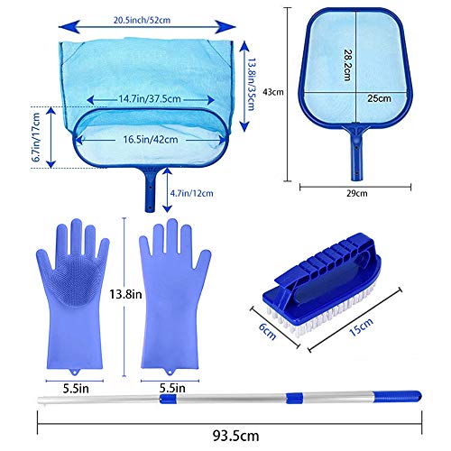 Red de Piscina Kits,Pool Net Leaf Skimmer, Recogehojas de Piscina,Recogehojas para Piscinas,Skimmer para Piscina con Red de Malla Fina,Red de Limpieza de Piscinas