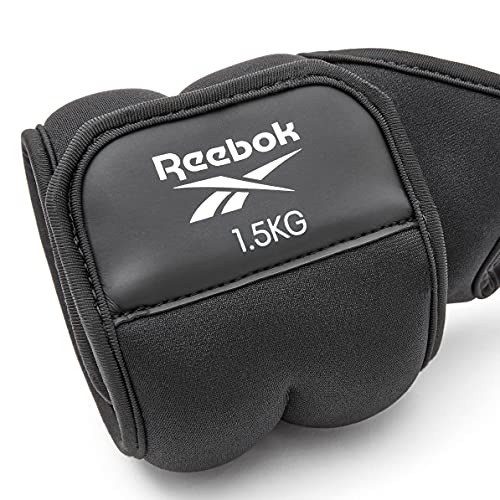 Reebok Peso de la muñeca-0.5Kg, Unisex-Adult, Negro, 0.5 KG