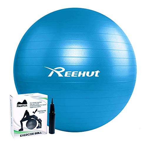 REEHUT Pelota de Ejercicio Pelota Pilates Gimnasia Fitness Anti-Burst con Bomba para Yoga Equilibrio Fitness Entrenamiento - 55cm 65cm 75cm