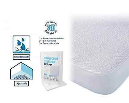 REGALITOSTV Funda COLCHÓN Adaptable Transpirable, Sanitario, Fabricado ESPAÑA (Protector Blanco 135_x_200_cm)