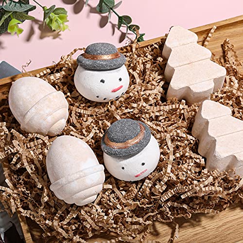 Regalo Mujer Navidad, Body & Earth Bombas de Baño Espuma Set Regalo Mujer 6 Piezas Aroma de Lavanda, Rosa y Vainilla Set Sal de Baño en Forma de Figura de Nieve Kit de Burbujas de Baño, Bolas de Baño