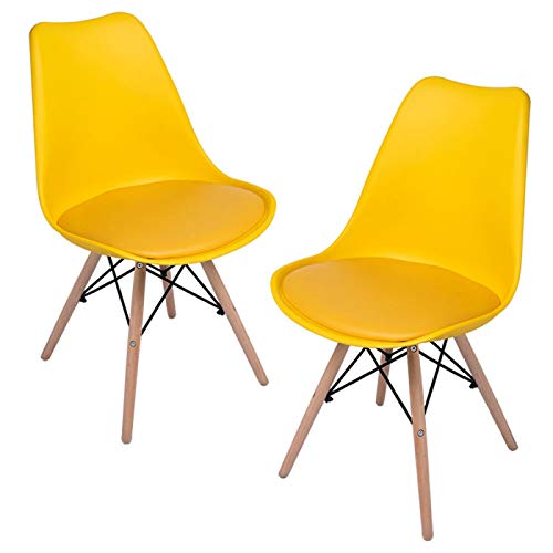 Regalos Miguel - Packs Sillas Comedor - Pack 2 Sillas Tilsen - Amarillo - Envío Desde España