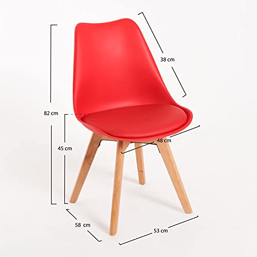 Regalos Miguel - Sillas Comedor - Silla Synk Basic - Rojo - Envío Desde España