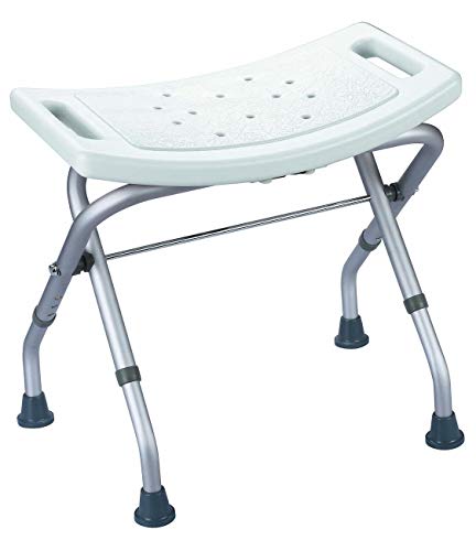 Rehab - Silla de ducha o baño plegable con altura regulable y soporte adicional para personas mayores