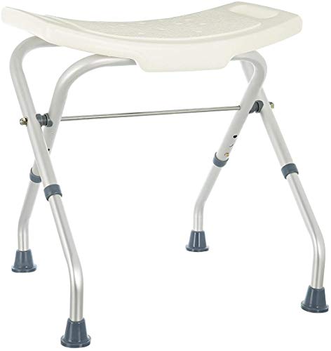 Rehab - Silla de ducha o baño plegable con altura regulable y soporte adicional para personas mayores