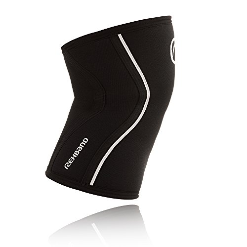 Rehband RX Knee Sleeve 7mm Rodillera, Unisex Adulto, Negro, Medium