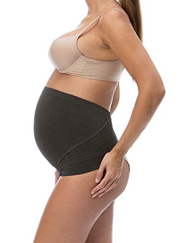 RelaxMaternity 5400 (Negro, M) Banda Faja premamá con Hilo de Plata para Soporte Abdominal Durante el Embarazo