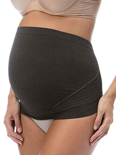 RelaxMaternity 5400 (Negro, M) Banda Faja premamá con Hilo de Plata para Soporte Abdominal Durante el Embarazo