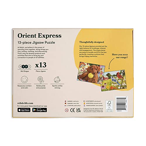 Relish ‘Orient Express’ Puzle de 13 Piezas diseñado para Personas ancianas con Demencia / Alzheimer’s