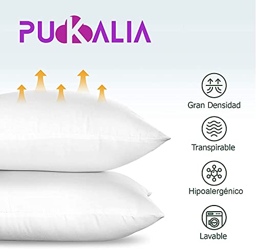 Relleno Cojín 40x60 2 Unidades Antiácaros Extra Densidad, Lavable, Efecto Nube, hipoalergénicos para Rellenos, Cojines de Sofá o Cama, Almohada Fibra Hueca Siliconada