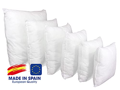 Relleno Cojín 40x60 2 Unidades Antiácaros Extra Densidad, Lavable, Efecto Nube, hipoalergénicos para Rellenos, Cojines de Sofá o Cama, Almohada Fibra Hueca Siliconada