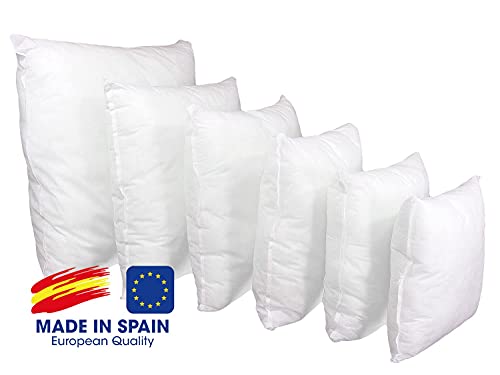 Relleno Cojín 50x50 2 Unidades Antiácaros Extra Densidad, Lavable, Efecto Nube, hipoalergénicos para Rellenos, Cojines de Sofá o Cama, Almohada Fibra Hueca Siliconada