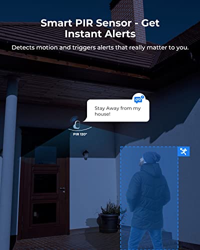 Reolink Cámara Solar de Vigilancia Exterior WiFi con Batería Recargable, Camara IP Sin Cables con PIR Sensor 1080P Lapso de Tiempo Audio de 2 Vía con Ranura para Tarjeta SD, Argus 2E con Panel Solar